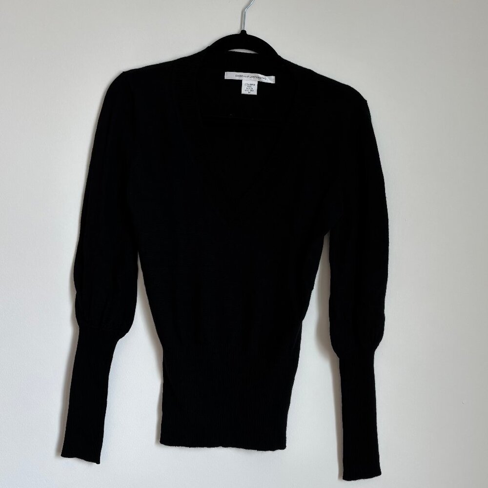 Diane Von Furstenberg 100% Merino Wool V Neck Sweater